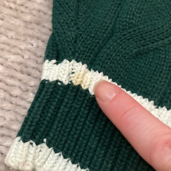 Vintage Izod Cable Knit Cardigan L Forest Green Grandpa Prep Varsity Tenniscore - Picture 7 of 8